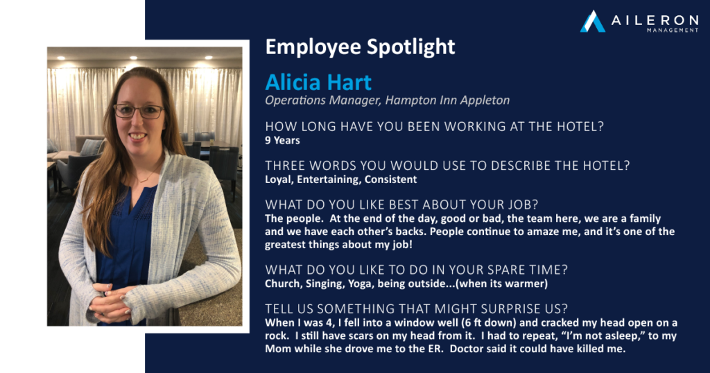 Aileron Management Employee Spotlight: Alicia Hart - Hampton Inn Appleton